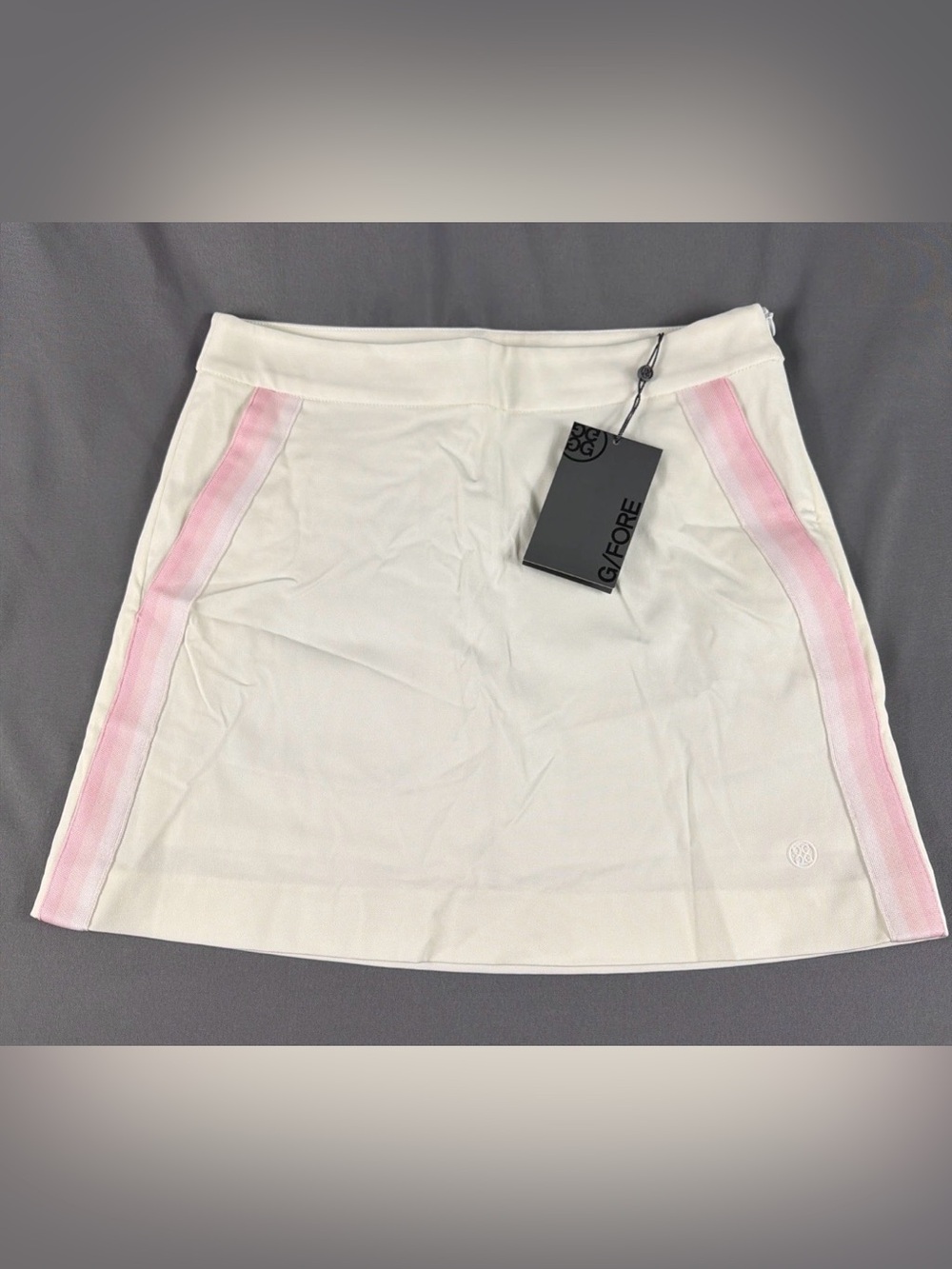 G/FORE Womens Golf Skort Pink Striped 0 White Polyester Spandex NWT MSRP $155